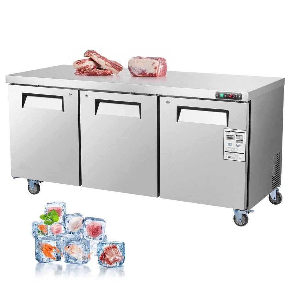 Commercial Refrigerator 72 in. Sandwich and Salad Prep Table 17.7 cu. ft. Stainless Steel Food Prep Station Silver