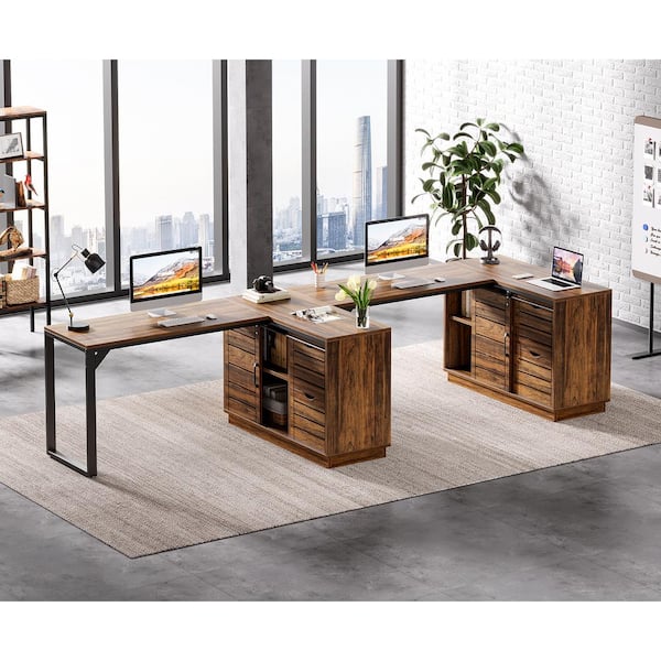 Have a question about BYBLIGHT 55 in. L-Shaped Brown Wood Computer