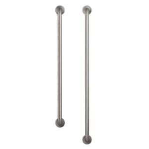 36 in. x 1-1/4 in. and 42 in. x 1-1/4 in. Concealed Screw ADA Compliant Grab Bar Combo in Brushed Stainless Steel