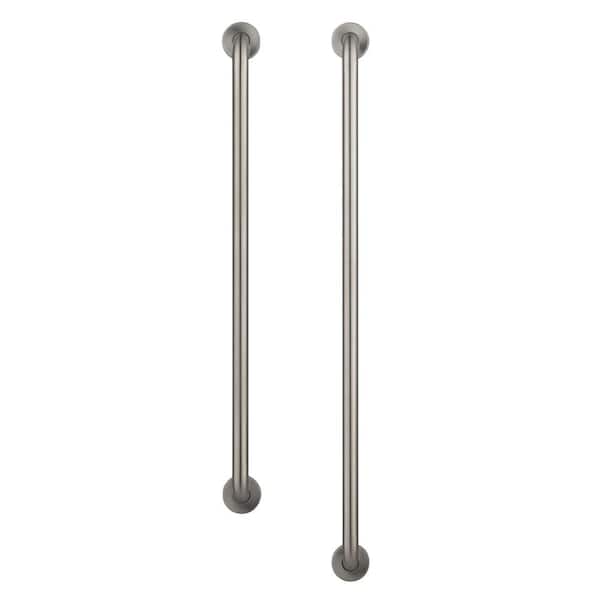 Glacier Bay 36 in. x 1-1/4 in. and 42 in. x 1-1/4 in. Concealed Screw ADA Compliant Grab Bar Combo in Brushed Stainless Steel