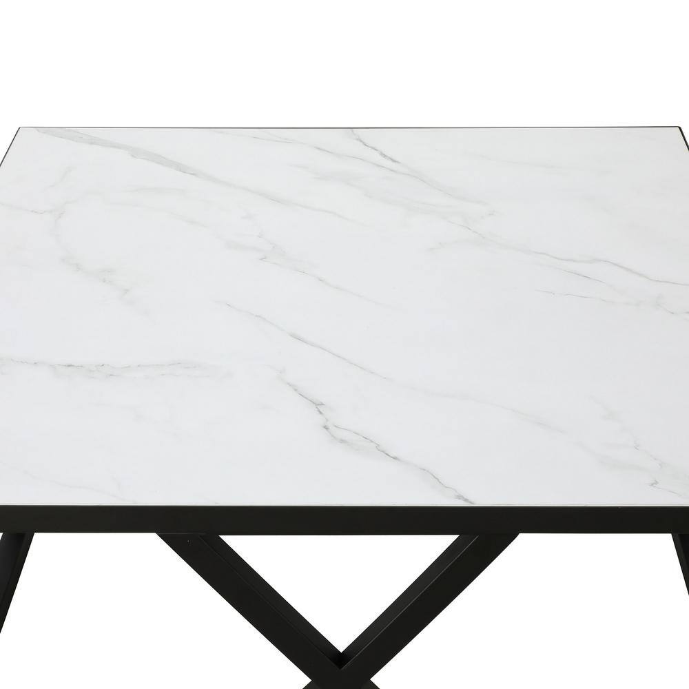Jedrek 35'' Square Blackened Bronze Faux Marble Coffee Table
