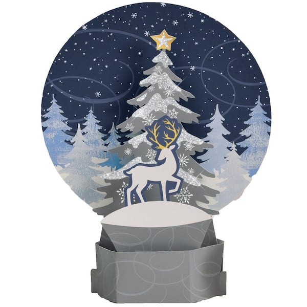 Amscan 11 in. Blue Paper Christmas Snow Globe Pop-Up Centerpiece (2-Count)