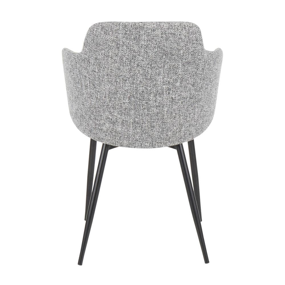 High-Back Boyne Chair with Upholstered Bucket Seat and Black Metal Legs