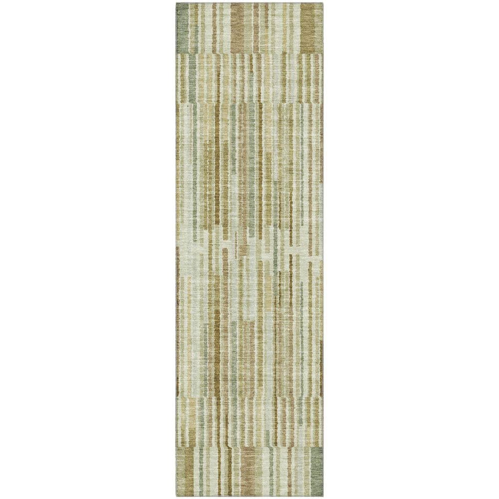 Mayfield Premium Machine Washable Abstract AMF2102 Khaki 2 ft. x 7 ft. Runner Rug price history on PriceWatchPro