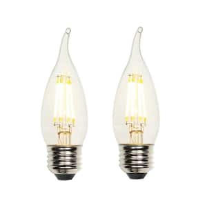 40W Equivalent Clear CA10 Dimmable Filament LED Light Bulb (2-Pack)