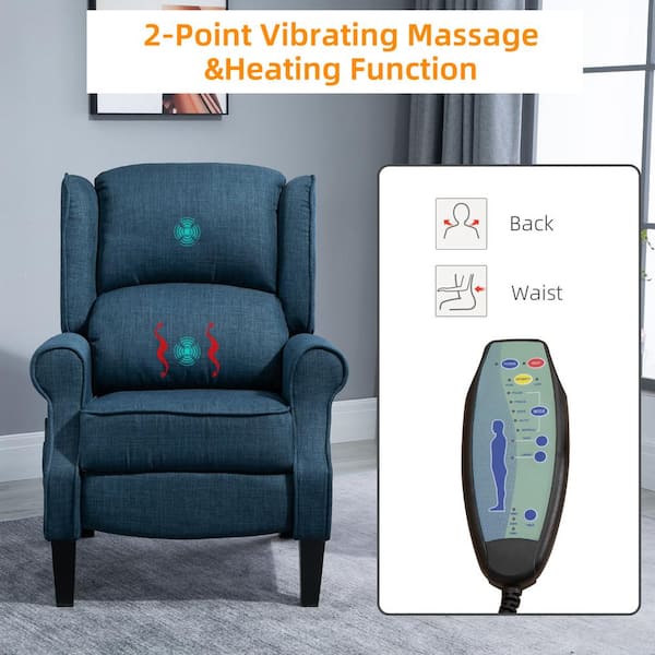 HOMCOM PU Electric Massage Sofa Manual Control 165° Reclining Soft