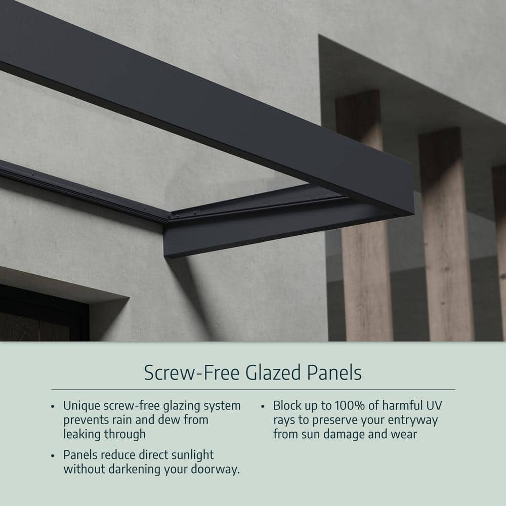 Neo Gray and Clear Polycarbonate Door and Window Awning