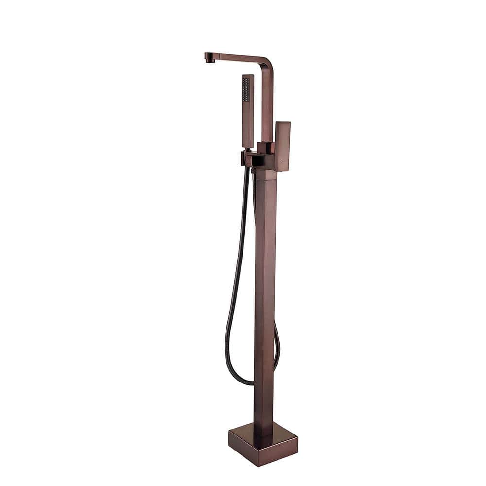Single-Handle Claw Foot Freestanding Tub Faucet with Hand Shower in. Oil Ru