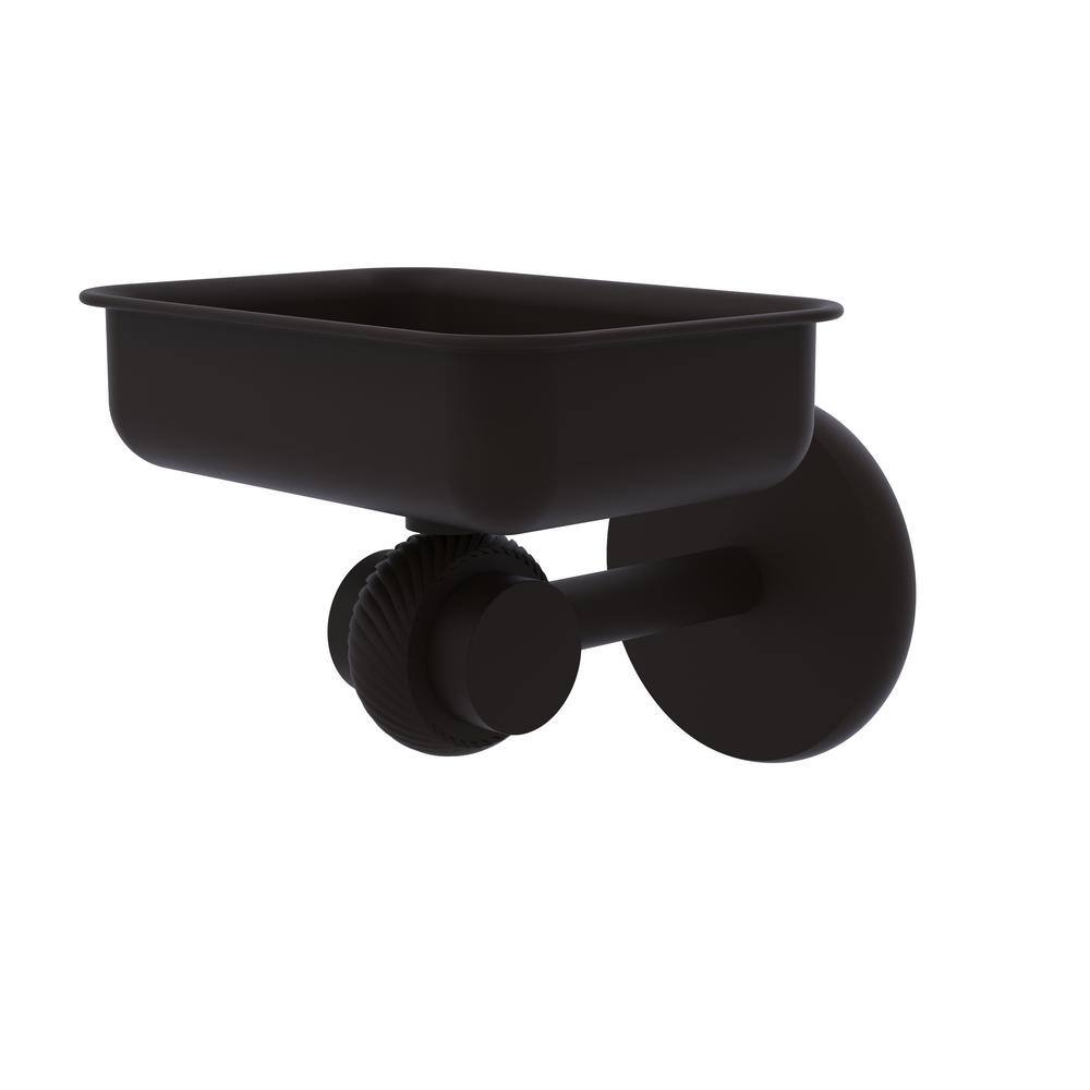 Orbit Two Oil Rubbed Bronze Wall-Mounted Soap Dish with Twisted Accents