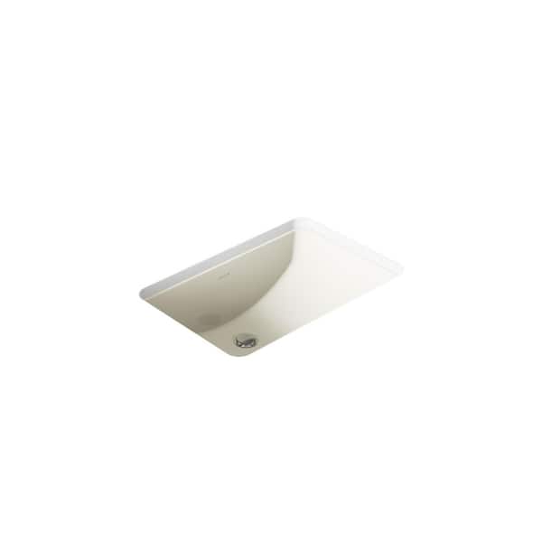 Ladena 20 7/8" Undermount Bathroom Sink in Biscuit with Overflow Drain