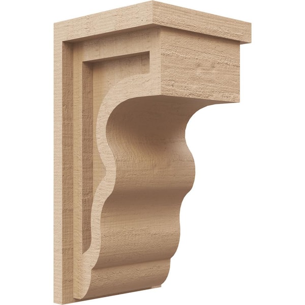 Ekena Millwork 5 in. x 10 in. x 5 in. Wide Highland Rough Cedar Woodgrain TimberThane Corbel, Primed Tan