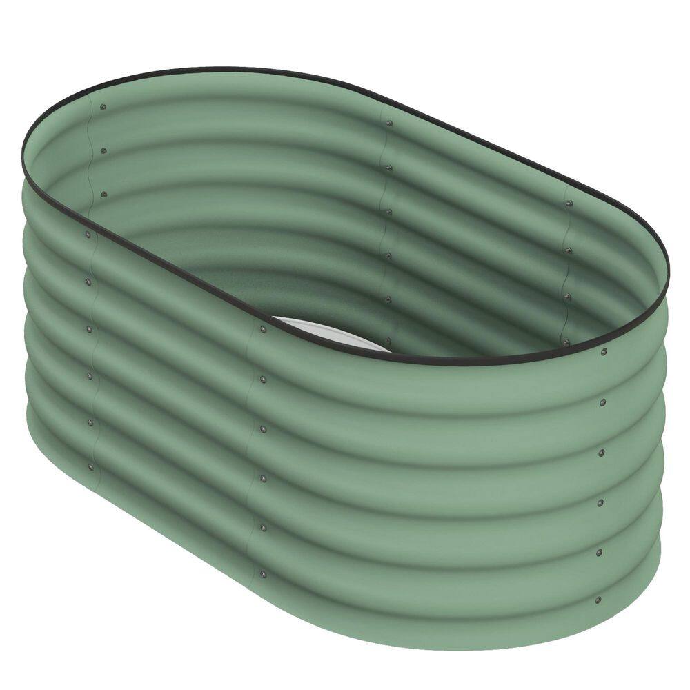 23.5 in.W x 6.5 in. H Metal Raised Garden Bed Kit in Green, Outdoor Elevated Planter Box with Safety Edging price history on PriceWatchPro
