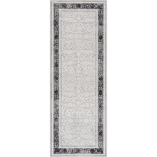 United Weavers Reserve Milestone Grey 2 ft. 7 in. x 7 ft. 2 in. Runner Rug
