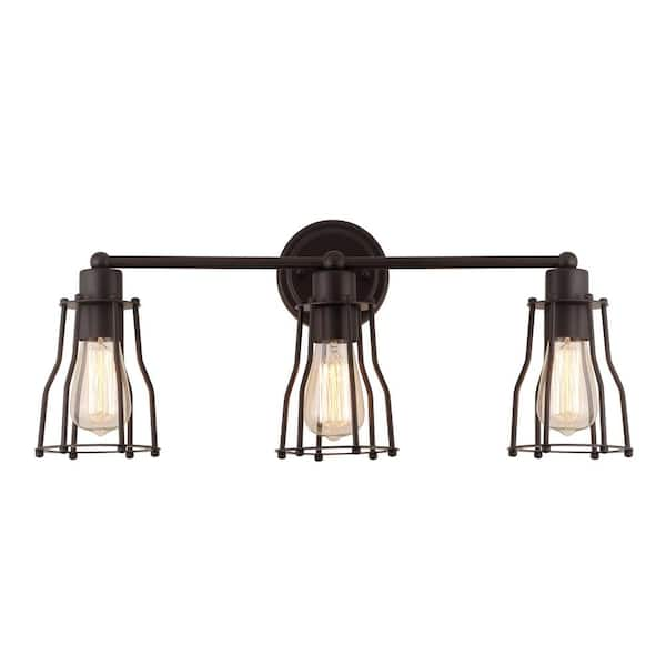 Florence 24 in. 3-Light Metal Oil Rubbed Bronze Vanity Light