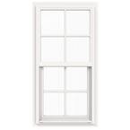 24 in. x 48 in. V-4500 Series White Single-Hung Vinyl Window with 4-Lite Colonial Grids/Grilles