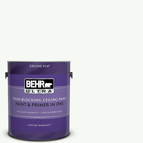 BEHR ULTRA 1 gal. #UL260-14 Ultra Pure White Ceiling Flat Interior Paint and Primer in One