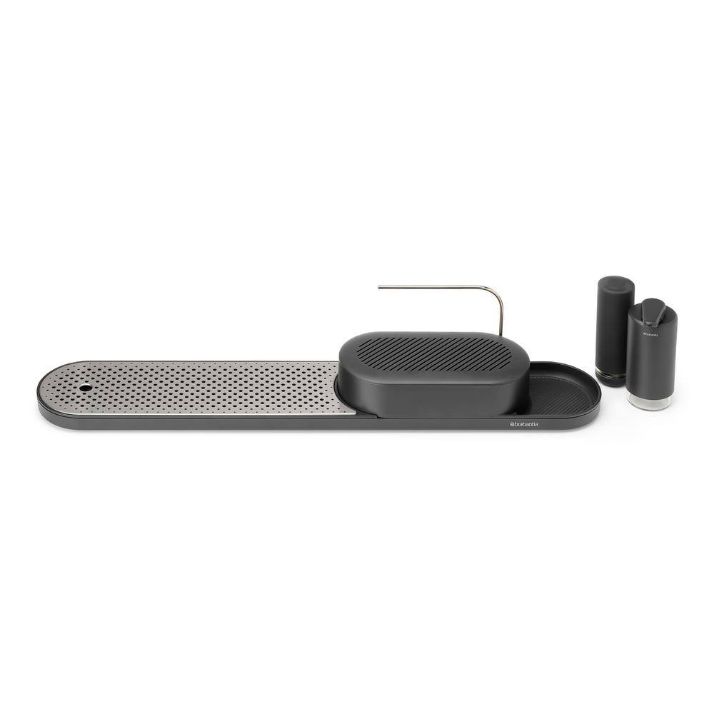 Mineral Grey Plastic 3-Piece Sink Organizer Set