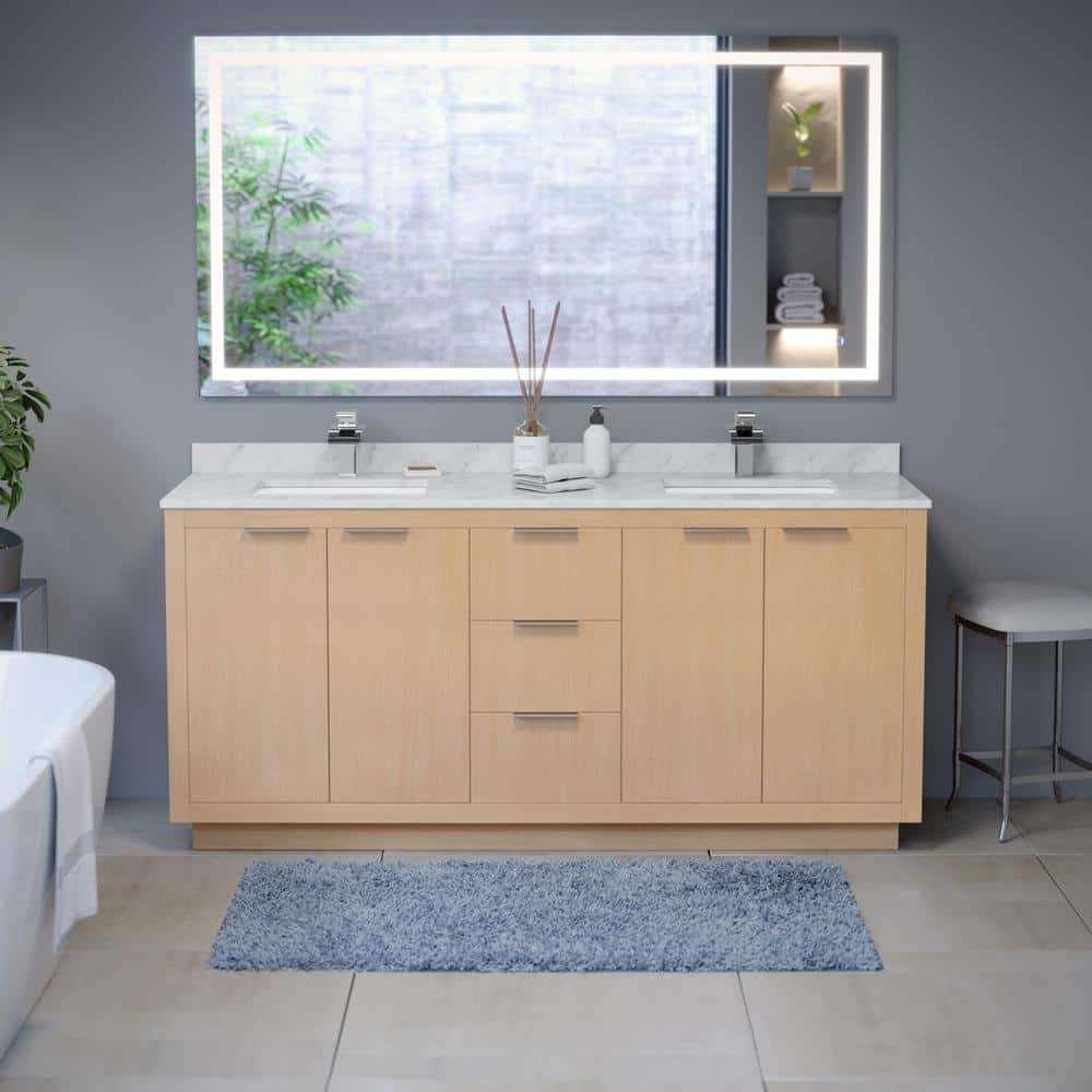 Maroni 71" Light Straw Double Bathroom Vanity Base