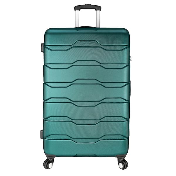 Best Dual Spinner Hardside 3 or 5 Piece Luggage Set by ABQ Luggage TSA System - Wave - Lake in Green