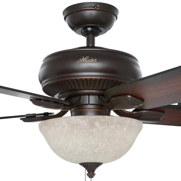HUNTER 52" Matheston "Onyx Bengal" Ceiling Fan w/ Light Model #54092 