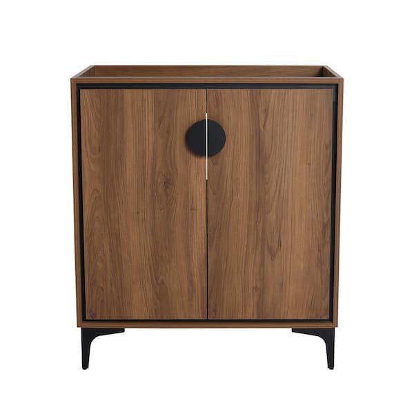 29.3 in. Freestanding Bath Vanity Cabinet without Top in Brown Unassembled