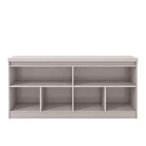 Viennese 62.99 in. Off-White 6-Shelf Buffet Cabinet with Mirrors