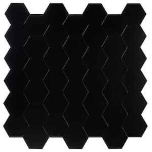 Andes Black 11.33 in. x 11.41 in. 4mm Stone Peel and Stick Backsplash Tiles (8pcs/7.2 sq.ft Per Case)