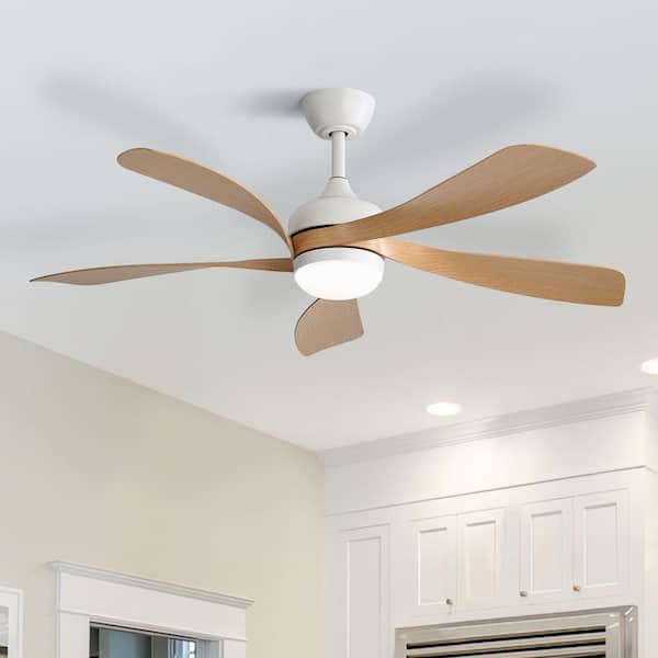 DICI MAll 52 in. Indoor/Outdoor Integrated LED White Ceiling Fan with Light Kit, Reversible Motor and Remote Included