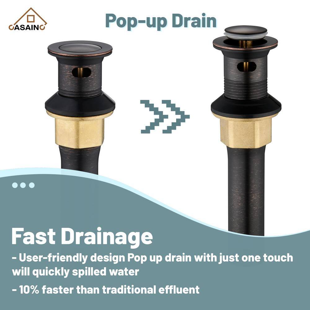 Oil Rubbed Bronze 4-Inch 2-Handle Stainless Steel Bathroom Faucet