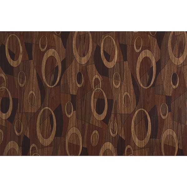 Dundee Deco Circles, Shapes Dark Brown, Dark Beige Vinyl Strippable Roll (Covers 26.6 sq. ft.)