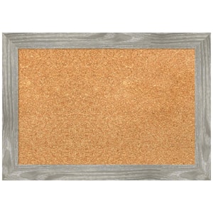 Dove Greywash 20.50 in. x 14.50 in Square Framed Corkboard Memo Board
