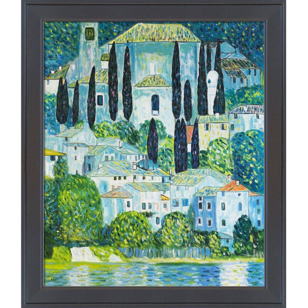 LA PASTICHE Church in Cassone (Cypress) by Gustav Klimt Gallery Black  Framed Architecture Oil Painting Art Print 24 in. x 28 in.  KL2193-FR-26240520X24 - The Home Depot