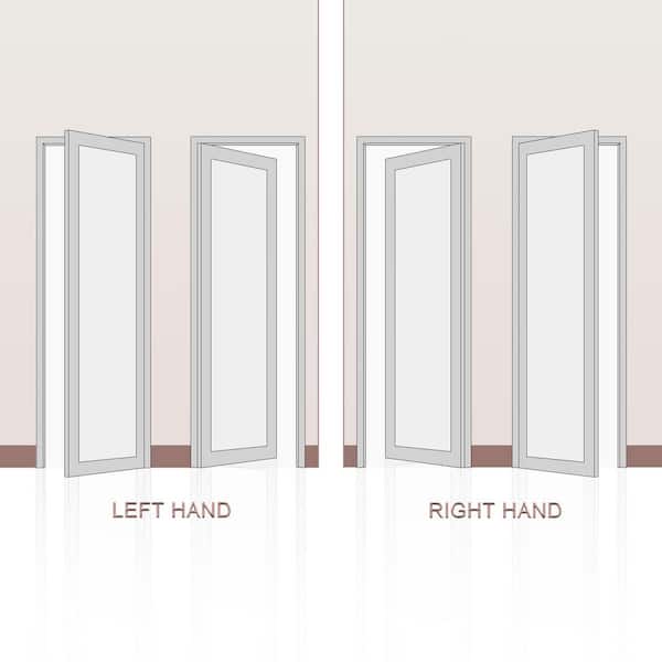 30 in. x 80 in. 3-Lite Frosted Glass Right Handed White Solid Core MDF Door with Quick Assemble Jamb Kit