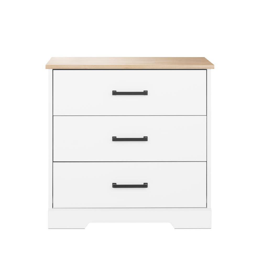 Prepac Rustic Ridge White and Oak 3-Drawer 27.5 in. x 26.75 in. x 16.25 ...