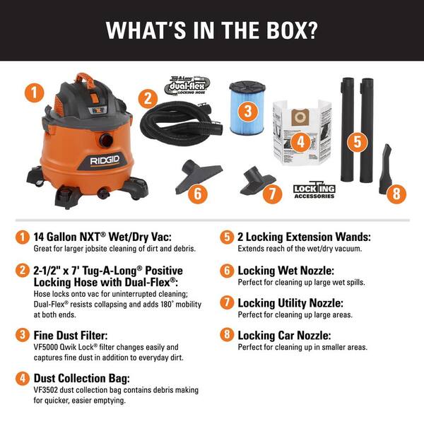 RIDGID 14 Gallon 6.0-Peak HP NXT Wet 