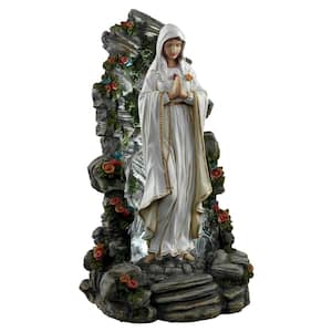 19 in. H Blessed Virgin Mary Illuminated Garden Grotto Sculpture