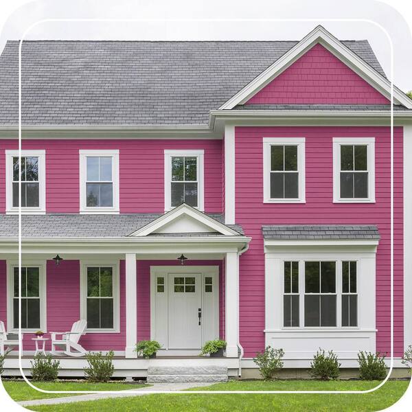 BEHR ULTRA 5 gal. #100B-7 Hot Pink Flat Exterior Paint & Primer