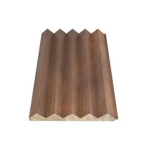 SAMPLE 6 in. x 10 in. x 0.8 in. Oak Brown Color Wood 5 Grid Triangle Wall Siding Board