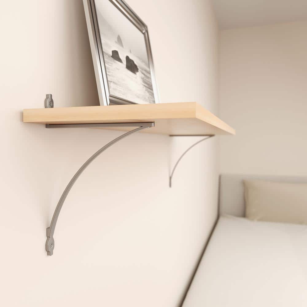 Lewiston Nickel Finish Steel Decorative Shelf Bracket