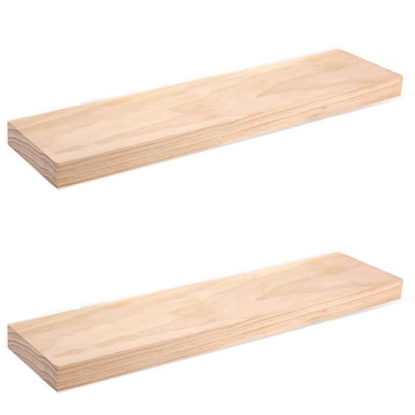 30 in. W x 6.5 in. D Unfinished Farmhouse Floating Shelves Decorative Wall Shelf (Set of 2)