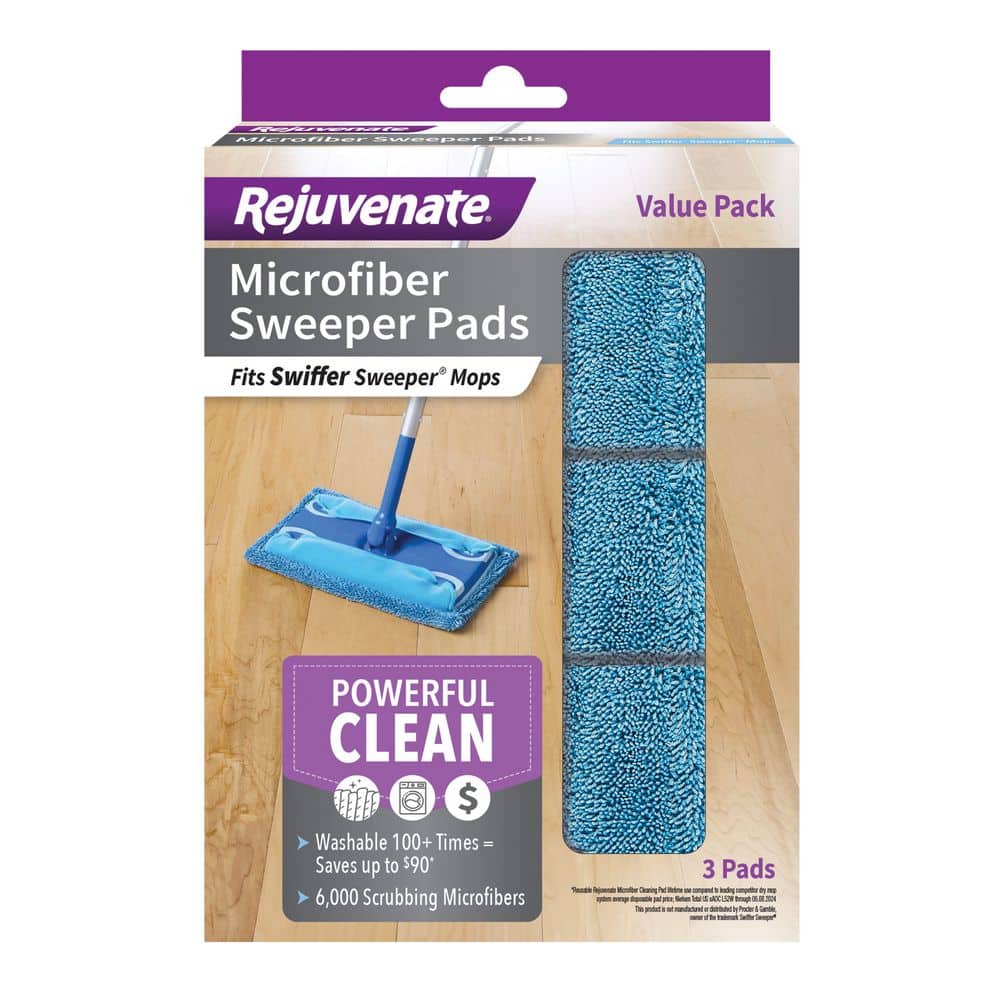 Rejuvenate Wet and Dry Microfiber Sweeper Pad Refill (3-Count) HG