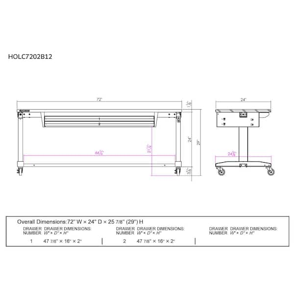 Husky 72 in. W White Adjustable Height Worktable HOLT72XDBJ2 - The