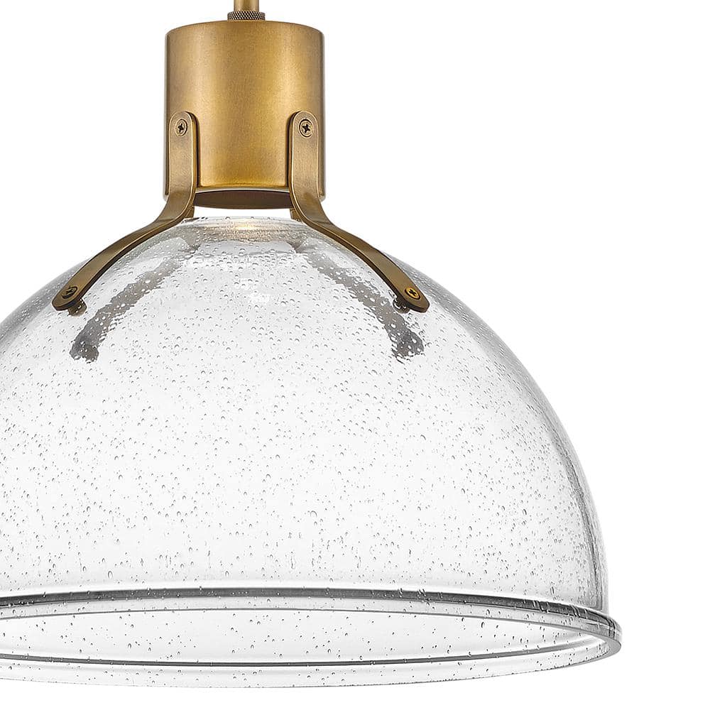Heritage Brass Argo LED Bowl Pendant with Clear Seedy Glass