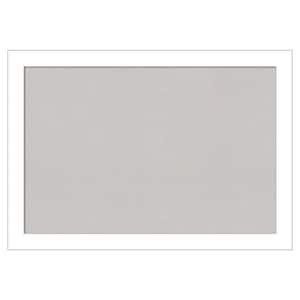 Wedge White Framed Grey Corkboard 40 in. x 28 in. Bulletin Board Memo Board