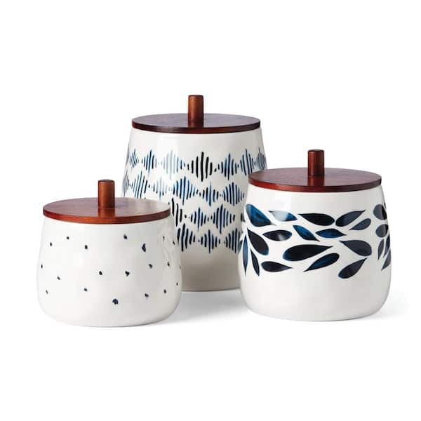 Blue Bay 3 -Piece Porcelain Canister Set
