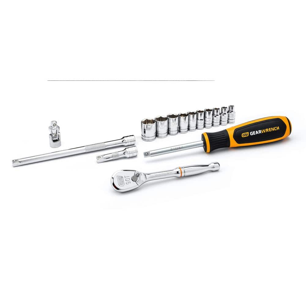1/4 in. Drive 6-Point SAE 90-Tooth Ratchet and Socket Mechanics Tool Set (15-Piece) price history on PriceWatchPro