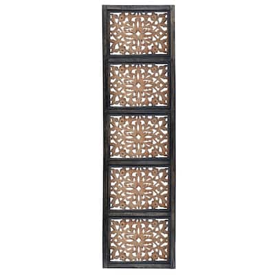 Brown Wood Traditional 1 in. x 72 in. Wood Wall Decor