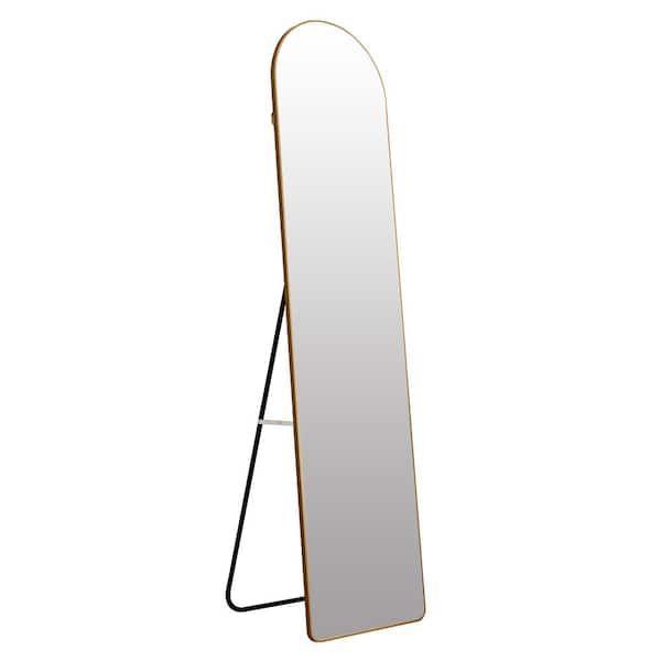 Unbranded 14.2 in. W x 57.5 in. H Oval Aluminium Alloy Frame Modern Bathroom Vanity Mirror Decorative Mirror Floor Mirror
