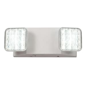 Efficient Hardwired 110-Volt Integrated LED White 2-Head Emergency Light