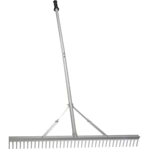 68 in. Aluminum Handle Landscape Rake and Lawn Gloves